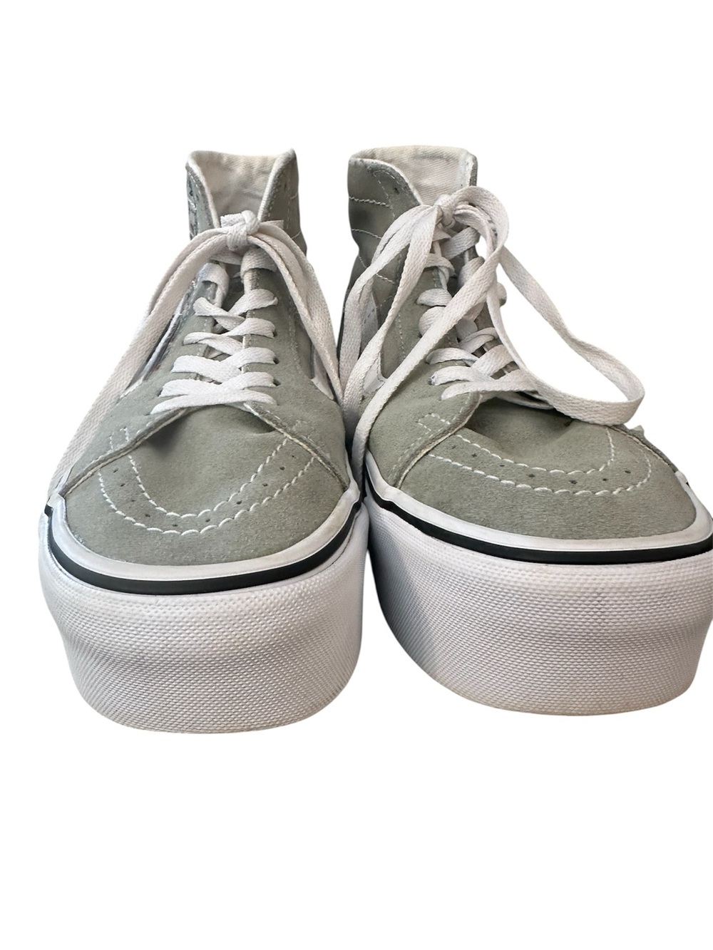 Van’s Sk8- Hi Tapered Platform Embroidered Floral Green Suede Sneakers W 9.5 US - Picture 6 of 11
